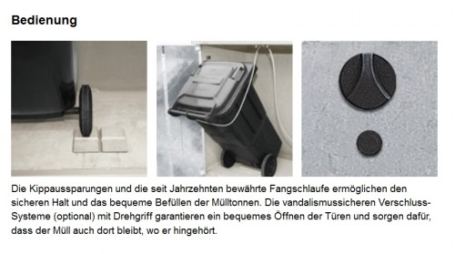 Paul Wolff Mülltonnenbox KLASSIK 123 Dreifachschrank 3x120 Liter