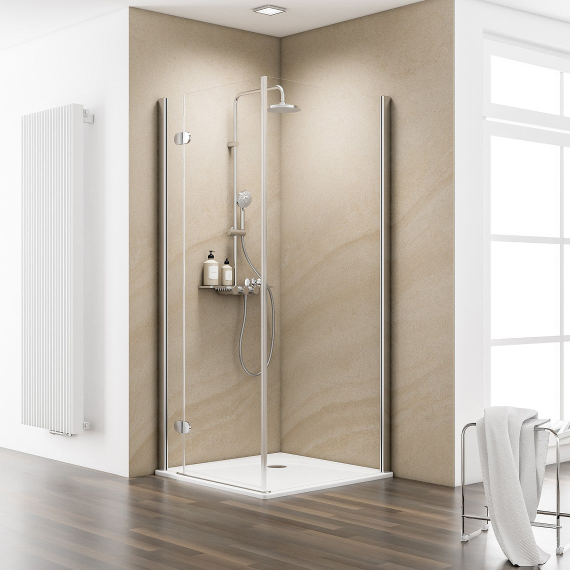 Schulte MasterClass Drehtür an Nebenteil inklusive Seitenwand | ExpressPlus