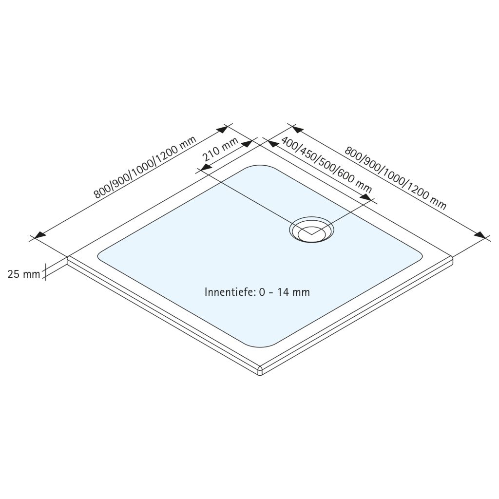 Schulte Duschwanne Mineralguss Schulte-plan Quadrat | EP | 1200 x 1200 mm
