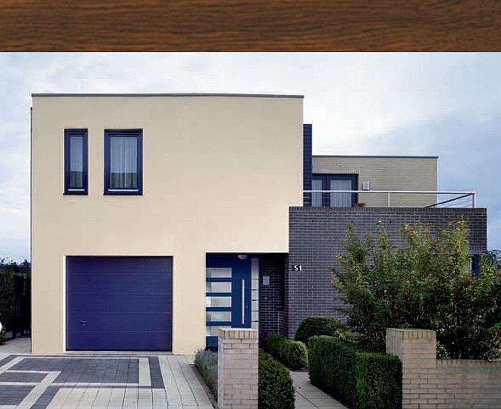 Novoferm Sektionaltor iso45 L-SICKE DARK OAK Holzoptik