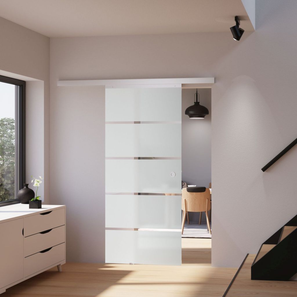 SCHULTE Schiebetür Ganzglas 8 mm ESG Blockstreifen