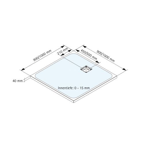 Schulte Duschwanne aus Mineralguss Quadrat | EP | 1200 x 1200 mm Sand