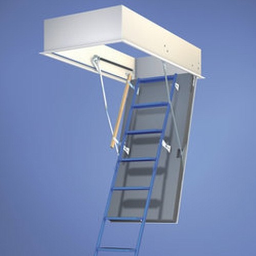 Wellhöfer Bodentreppe StahlBlau: Normgrößen+Maßanfertigung